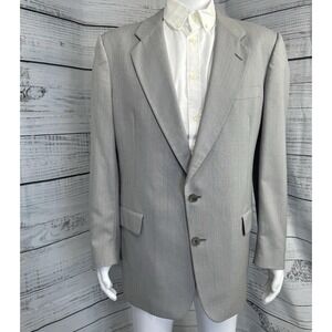 VTG Christian Dior Monsieur Baskin Gray Pinstripe Wool Suit 42L 38x31 2-Piece‎